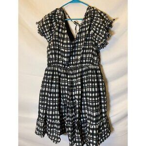 Terra Sky Womens Plus Size 2X 20W 22W Fit Flare romantic dress black gingham *